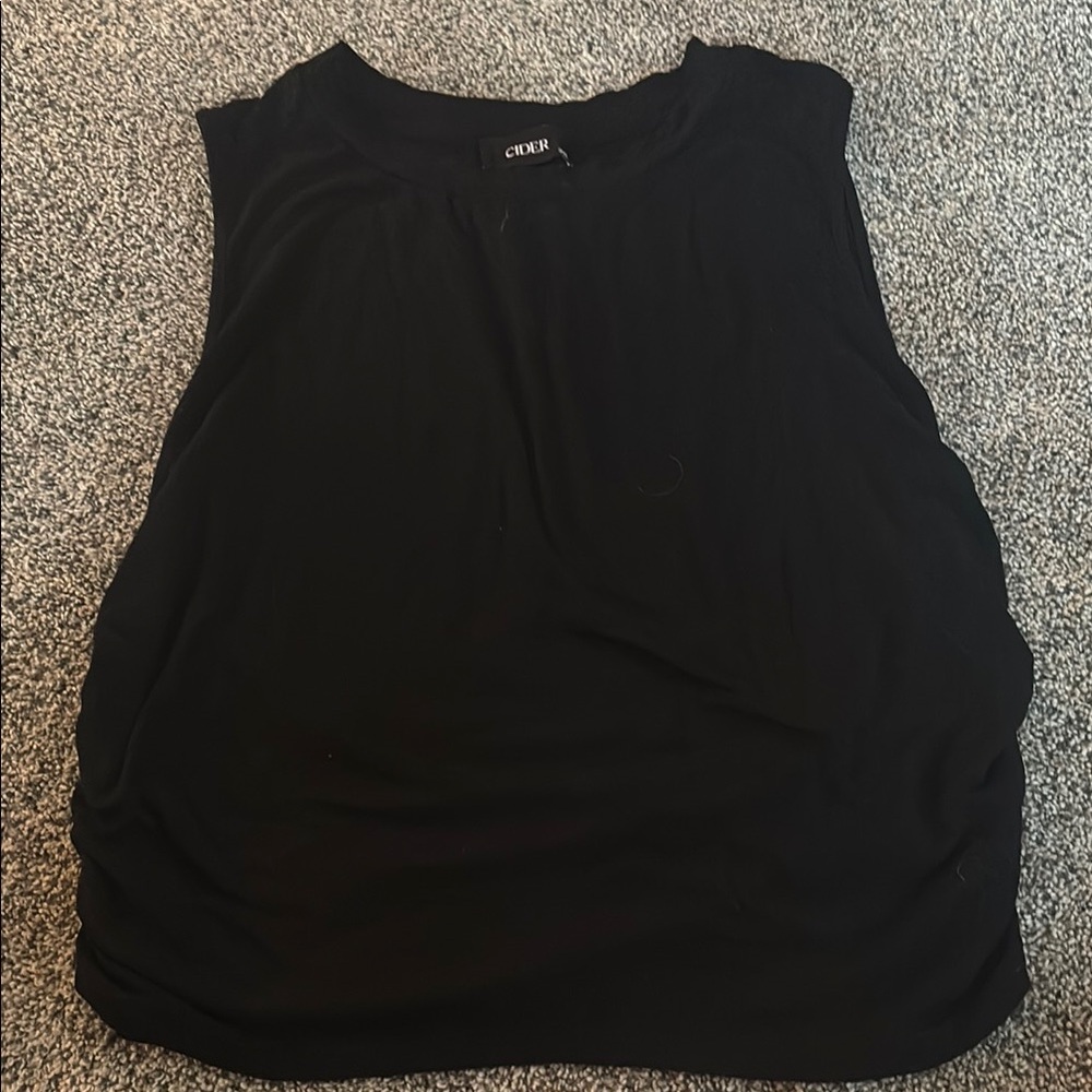 Cider 3XL Black Sleeveless Crop Top